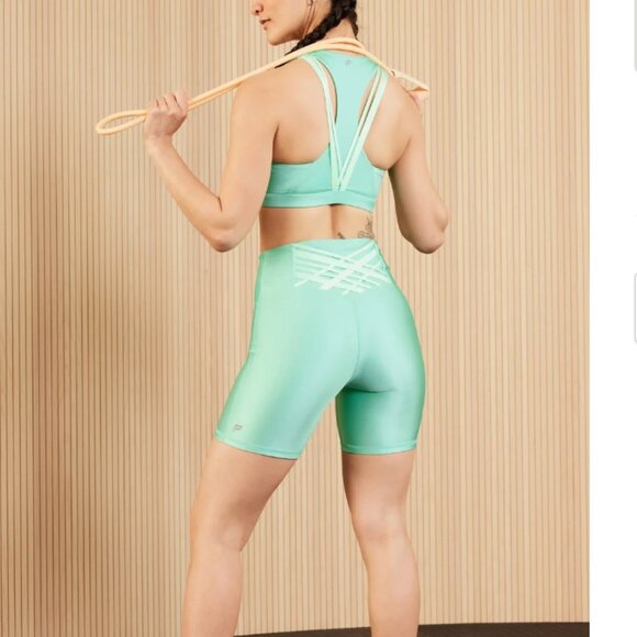 FABLETICS Boost PowerHold High-Waisted 6'' - Digital Tide Shine/Sugared Lime - Picture 1 of 1